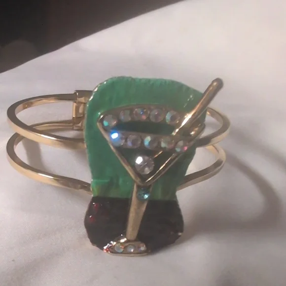 Martini Glass Hinged Bracelet - Picture 1 of 4
